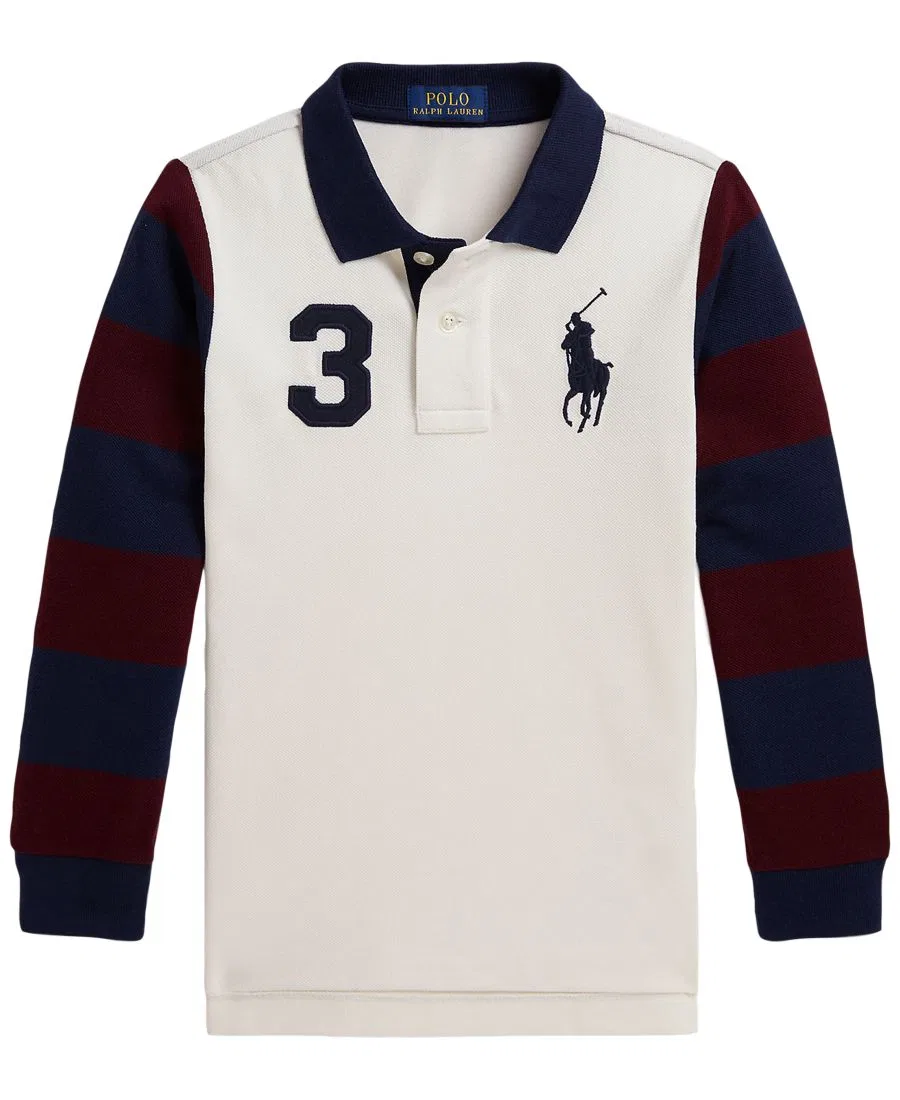 Детская футболка-поло с длинным рукавом, с принтом Big Pony Polo Ralph Lauren, Nevis Multi