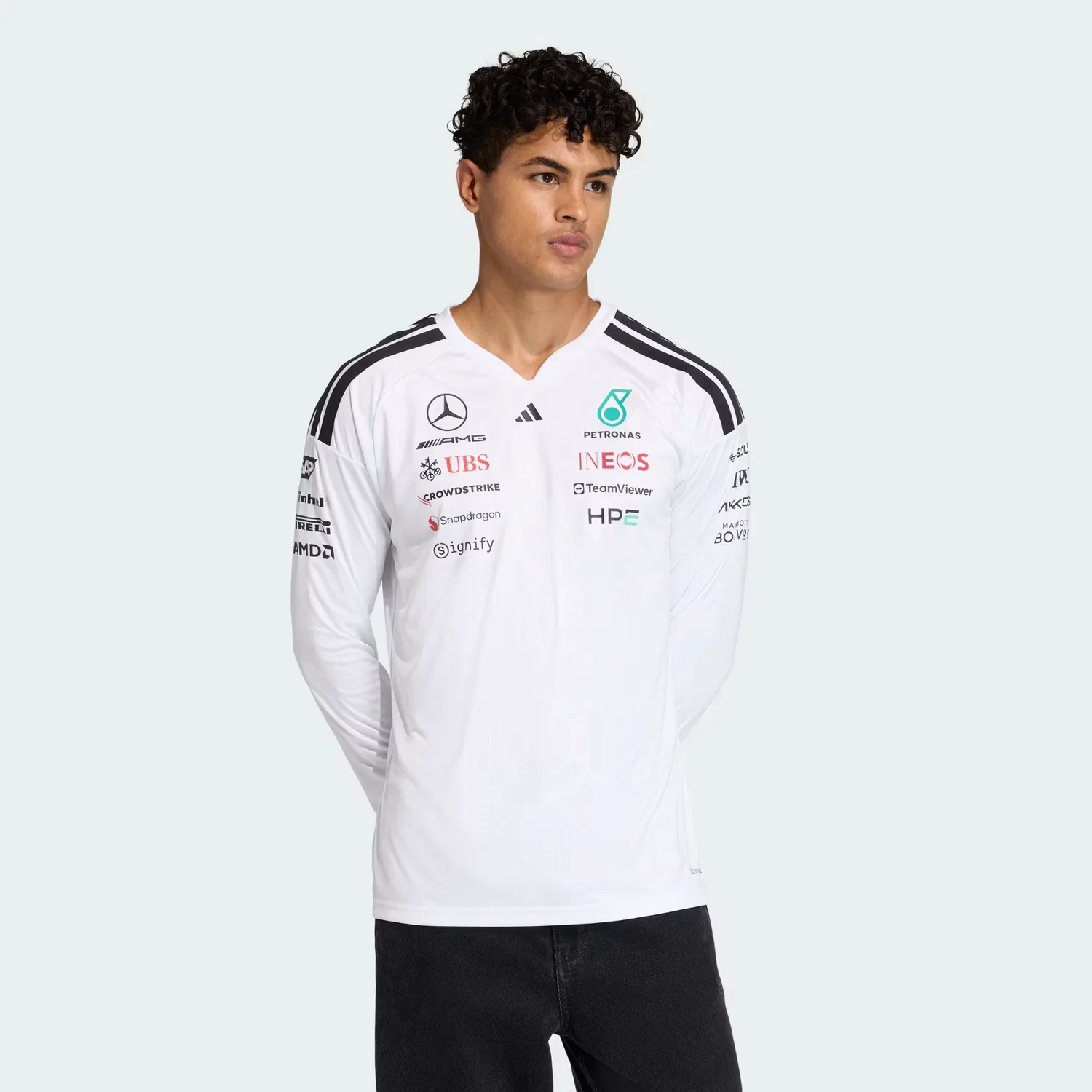 Мужское джерси приталенного кроя Mercedes-AMG Petronas Formula 1 Adidas Performance, белый