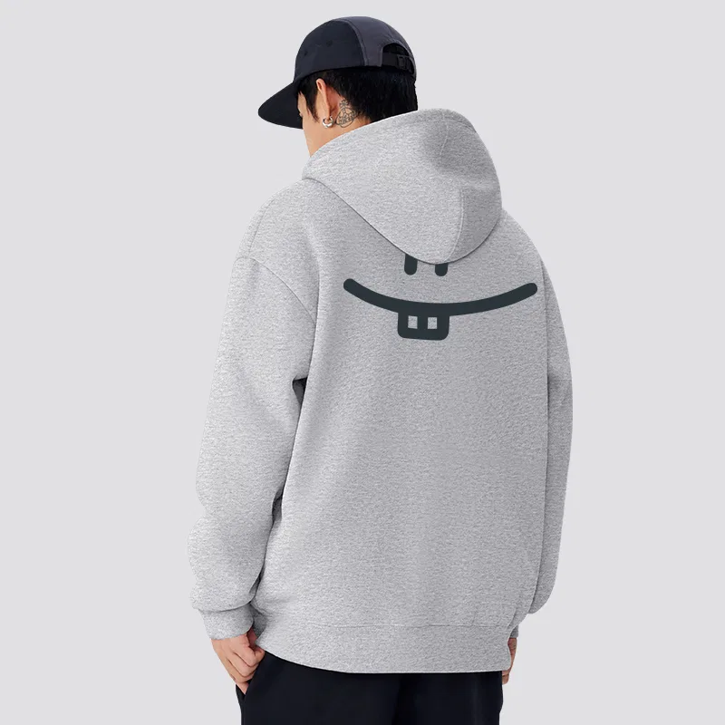 Детский худи с капюшоном утепленный MINISO, Heather Gray (B Simple Smile Drawing Back Logo) — фото 4