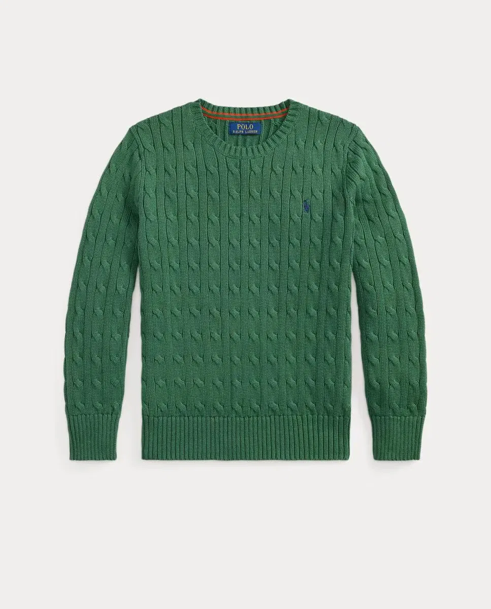 Детский джемпер с узором «косичка» Polo Ralph Lauren, Verde
