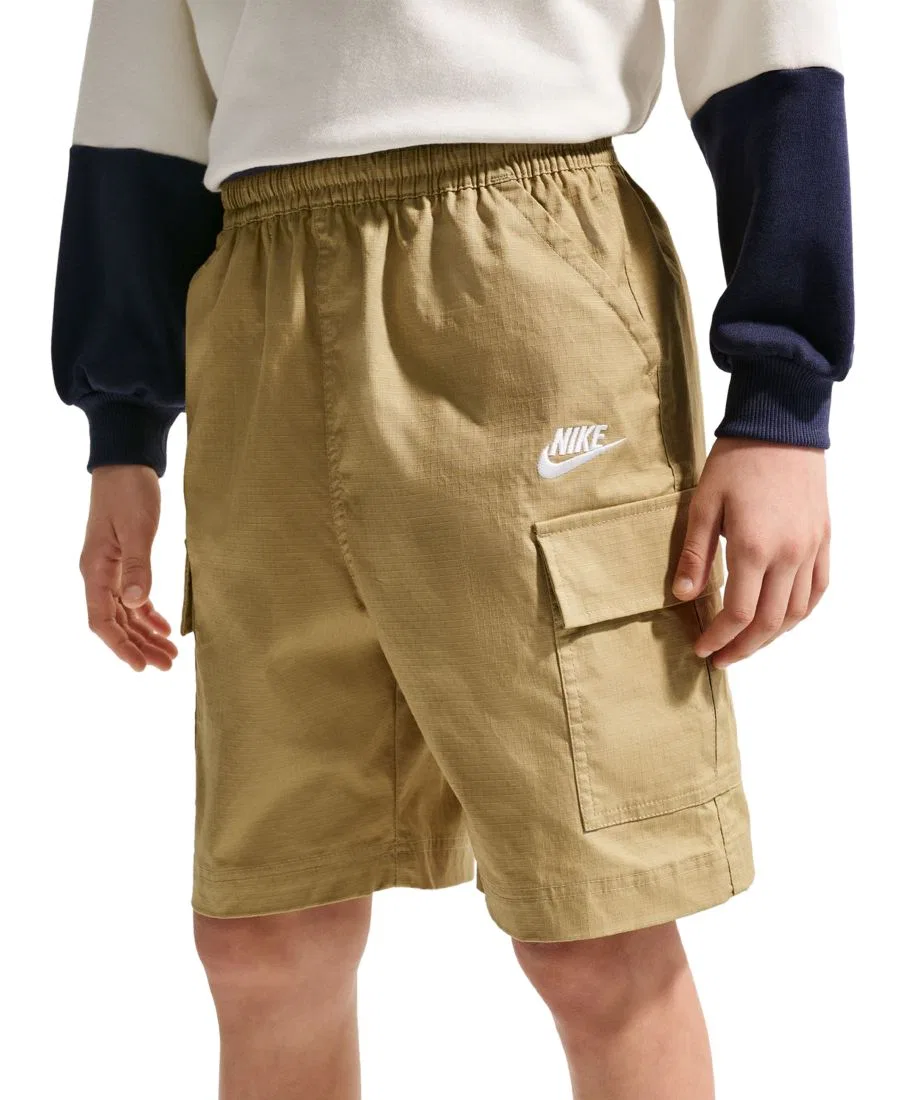 Детские шорты для мальчиков с карго-карманами Sportswear Club Nike, Parachute Beige/White