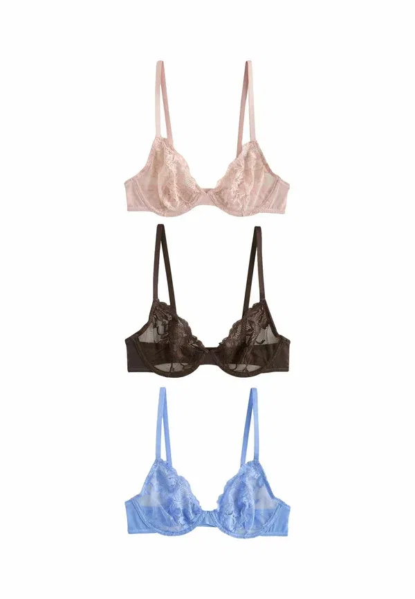 Бюстгальтер с косточками 3 Pack Next, синий/розовый/шоколадный