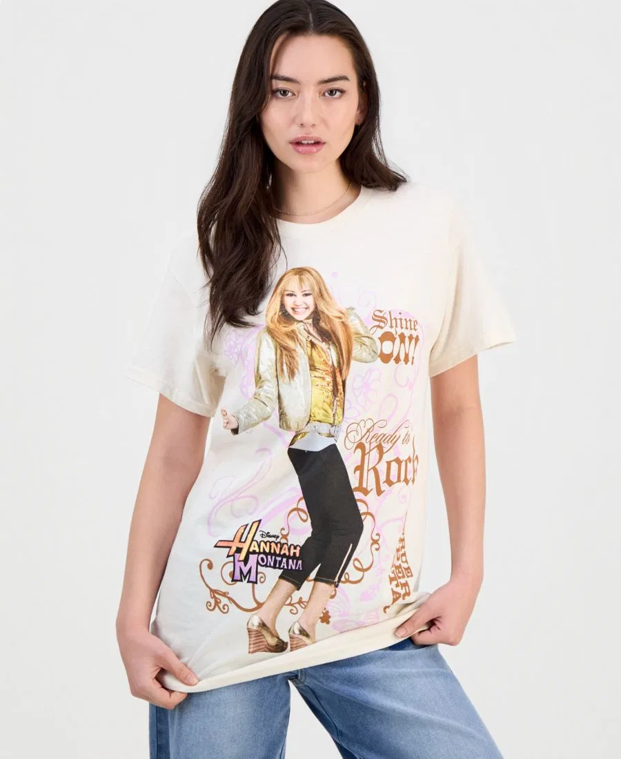 Футболка с принтом Hannah Montana Cotton Short-Sleeve T-Shirt Disney, White