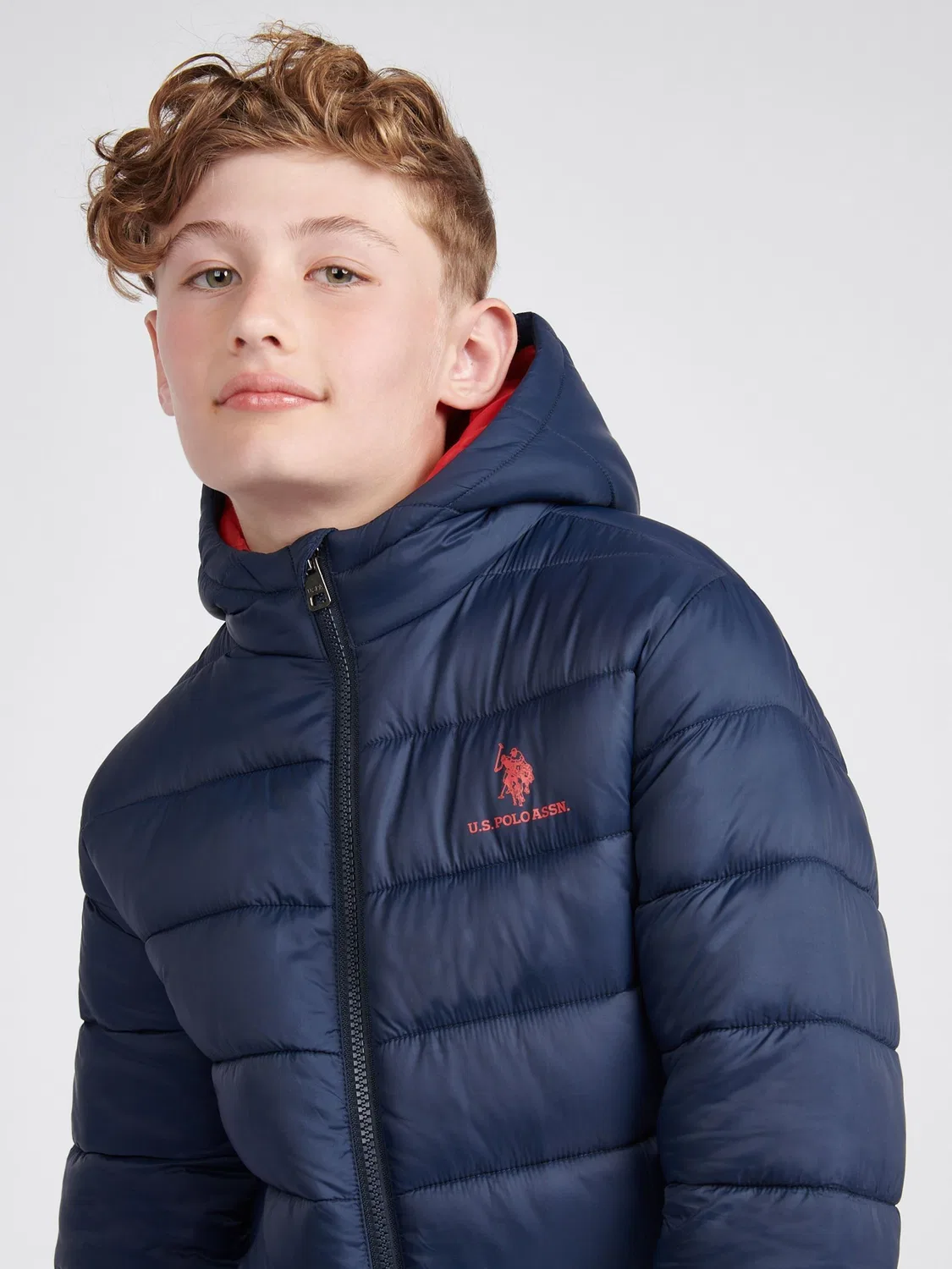 Куртка стеганая с капюшоном U.S. Polo Assn., темно-синий — фото 4