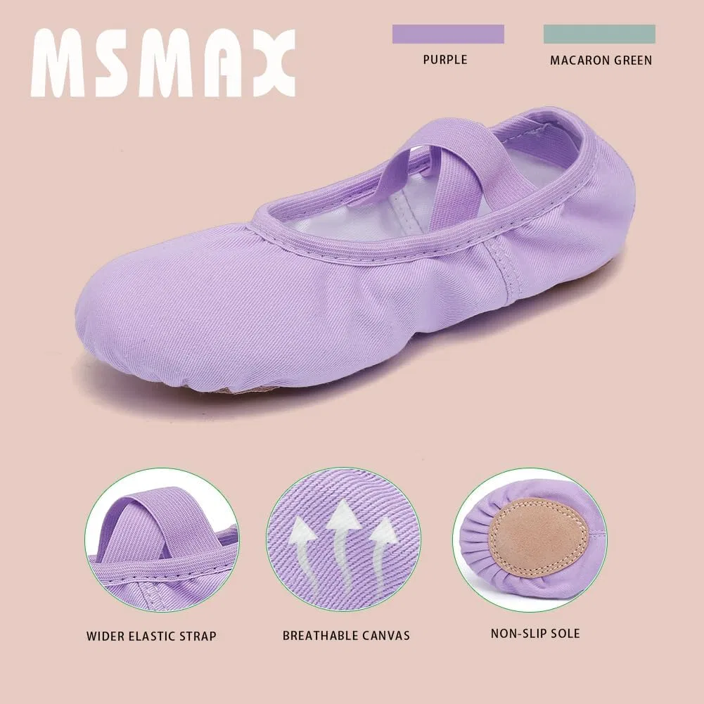 Детские балетки для девочек с принтом MSMAX, Purple — фото 4