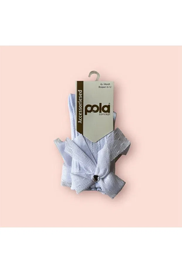 Детские носки для девочек с рисунком Pola, White