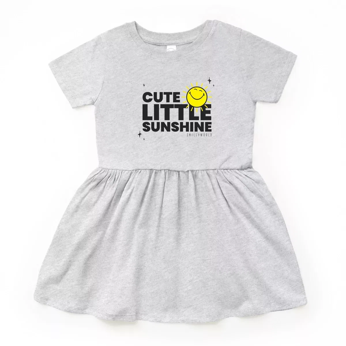 Детское платье с принтом SmileyWorld Cute Little Sunshine The Juniper Shop, Heather Grey