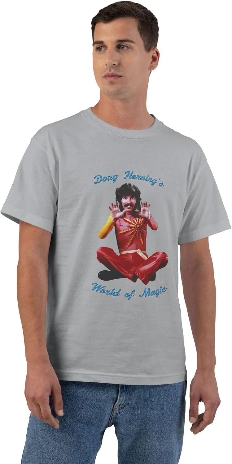 Мужская футболка с принтом Doug Henning Hanes 5180, Light Steel — фото 2