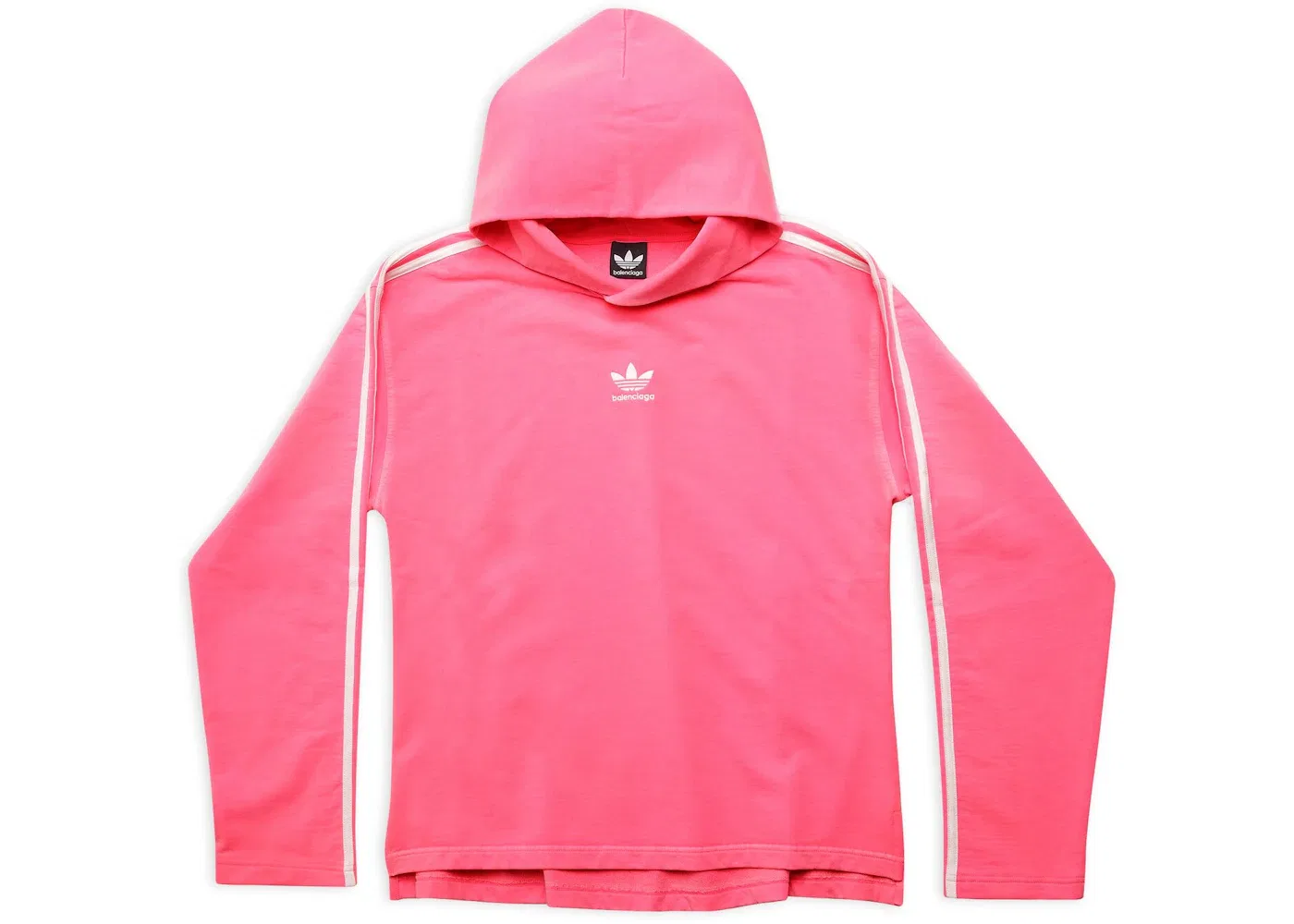 Женский худи с принтом No Rib Hoodie Medium Fit Balenciaga, Neon Pink