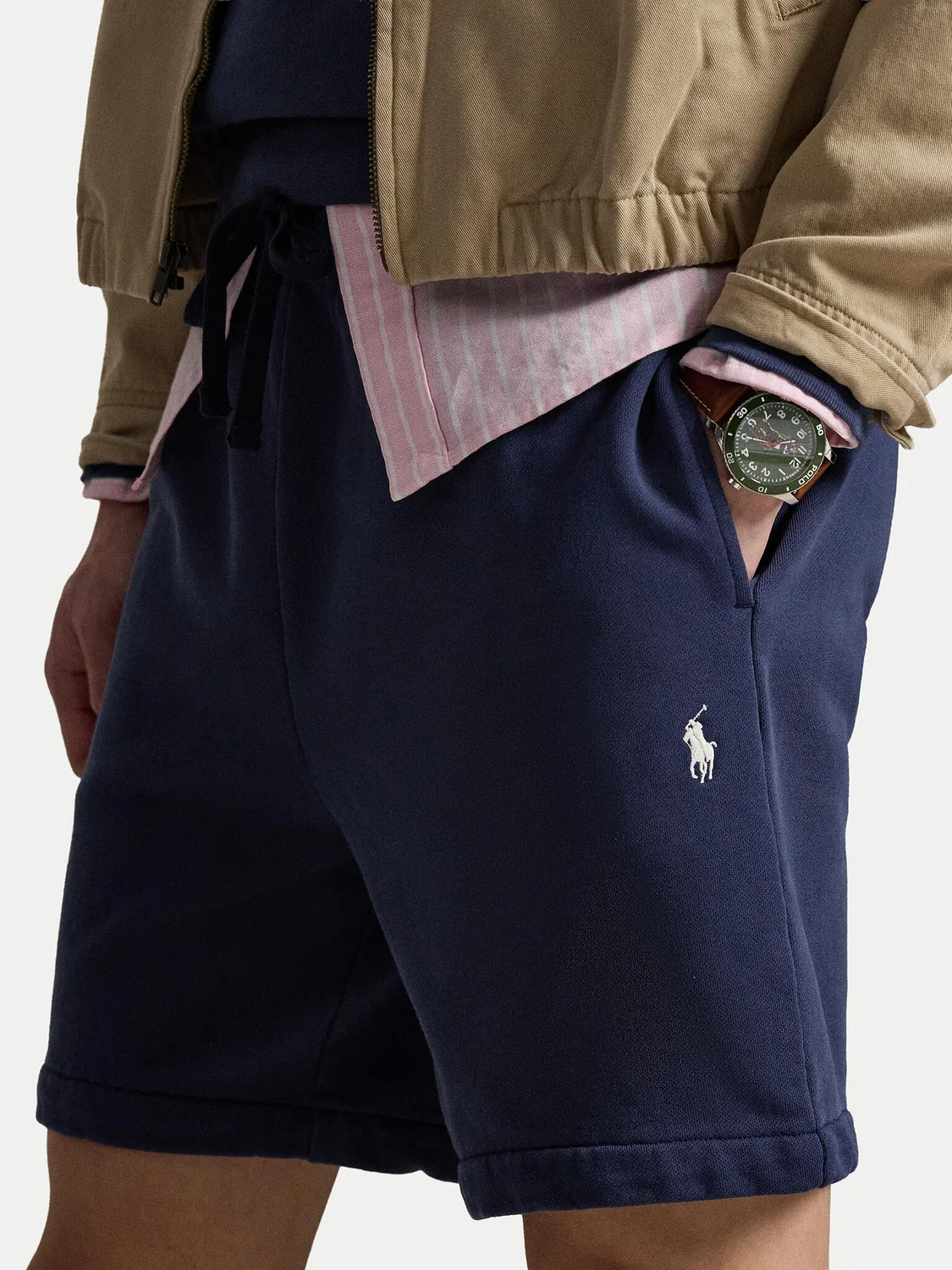 Мужские тканевые шорты стандартного кроя Polo Ralph Lauren, темно-синий — фото 4