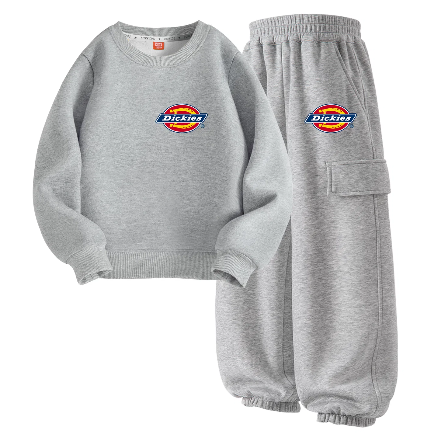 Детский спортивный комплект из двух свитшотов с круглым вырезом, Dickies, Heather Gray