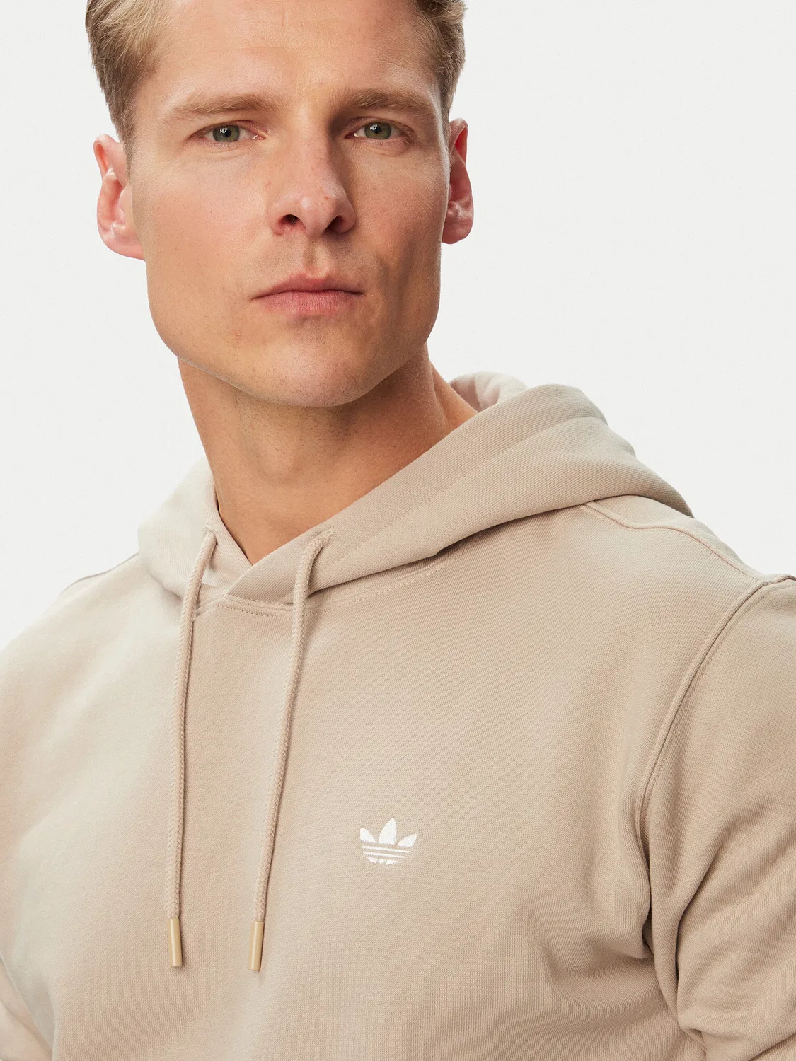 Мужская толстовка стандартного кроя Trefoil Essentials Adidas, светло-бежевый — фото 4