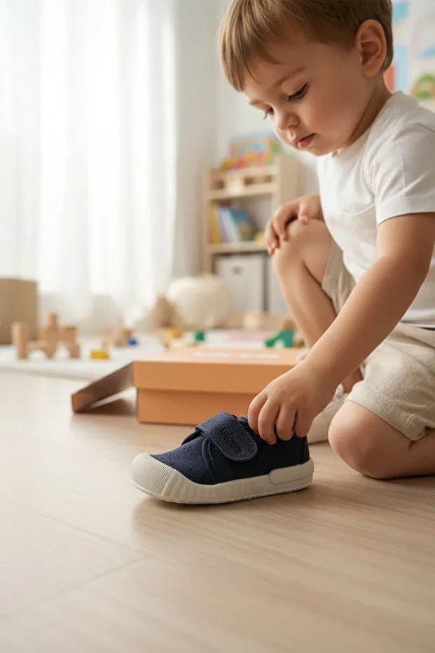 Детские ортопедические туфли на липучке Anka ii first step daily orthopedic shoes Vicco, Navy Blue