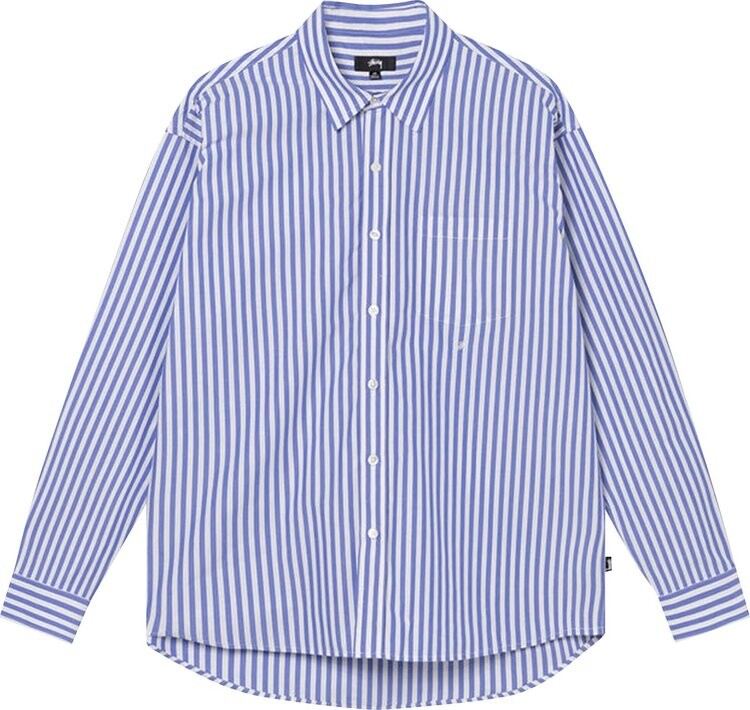 

Рубашка Stussy Classic Poplin Shirt 'Blue Stripe', синий