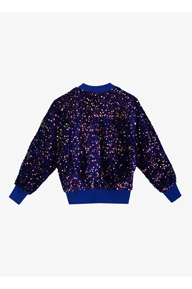 Детские свитшот для девочек с пайетками Barbie, Navy Blue — фото 2