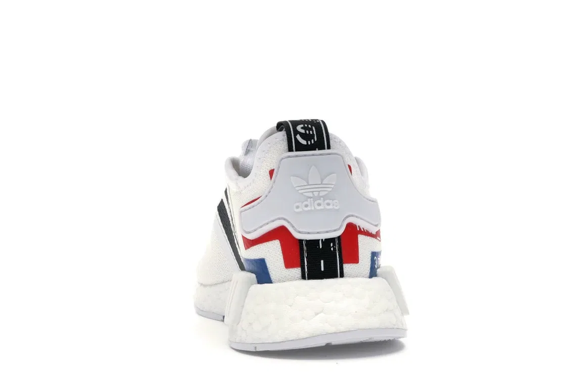 Детские кроссовки Lifestyle с принтом Adidas NMD R1, Cloud White/Core Black/Lush Blue — фото 4