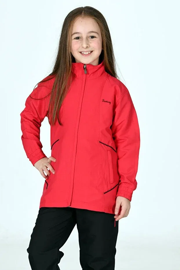 Детский спортивный комплект для девочек с принтом Pomegranate flower girl's half turtleneck zippered micropoly tracksuit set edy2313n Fantasy, Pomegranate Blossom — фото 2