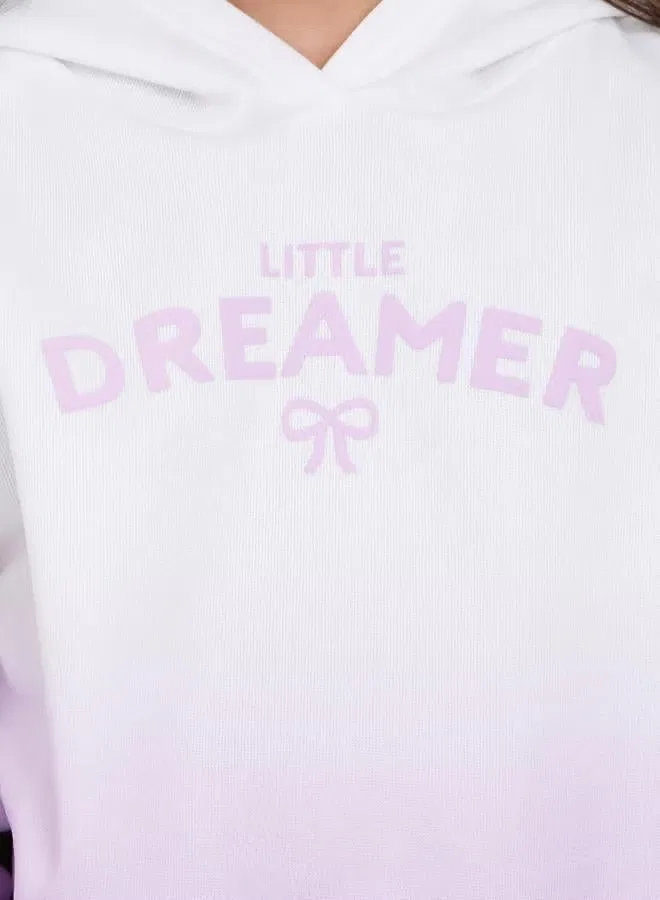 Худи с принтом и надписью, модель Tie-Dye Slogan Print, Styli, лиловый — фото 3