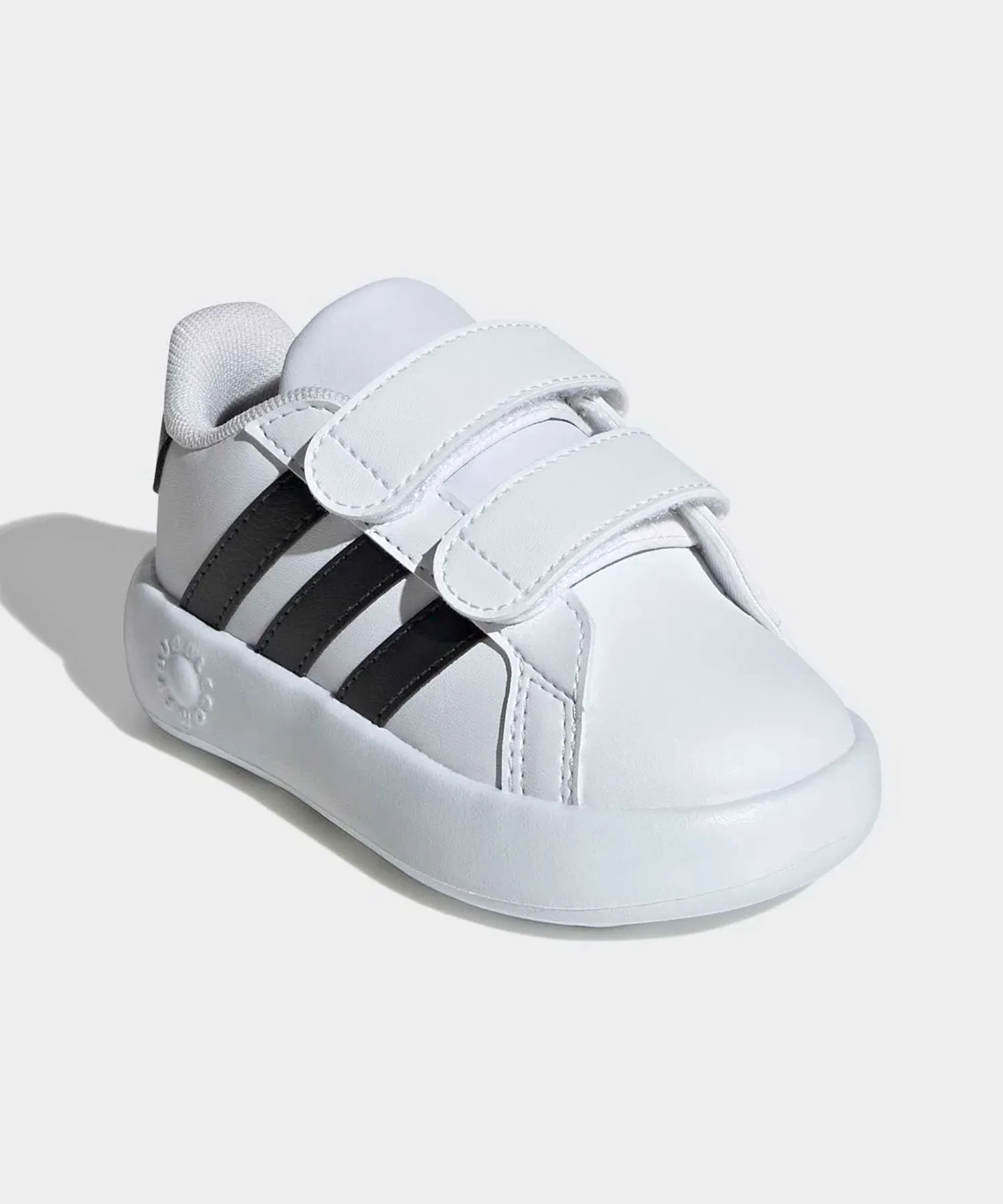 Детские кроссовки с липучкой GrandCourt 2.0 Adidas, White/Black — фото 4