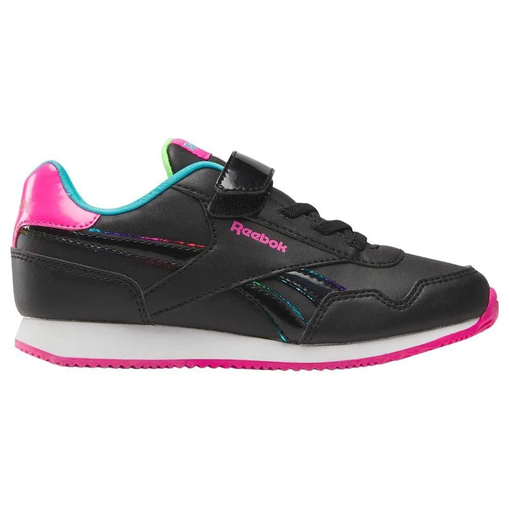 Детские кроссовки для девочек с принтом Reebok Royal CL Jog 3.0 1v, Cblack Laspin Cblack — фото 2