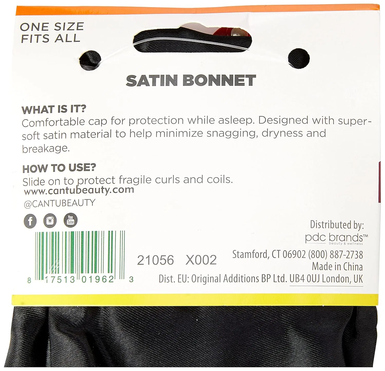 Шапочка для душа Satin, CANTU, Black — фото 2