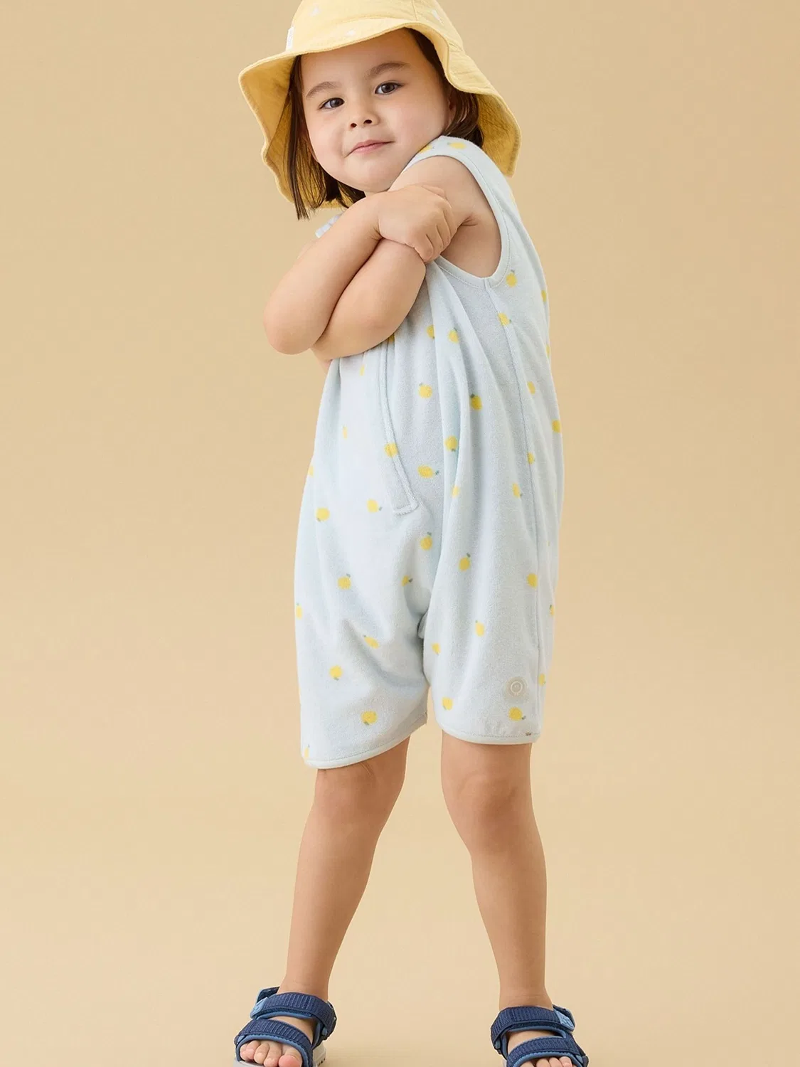 Комбинезон с лимонным принтом, модель Blue Lemon Print Mori, голубой — фото 2