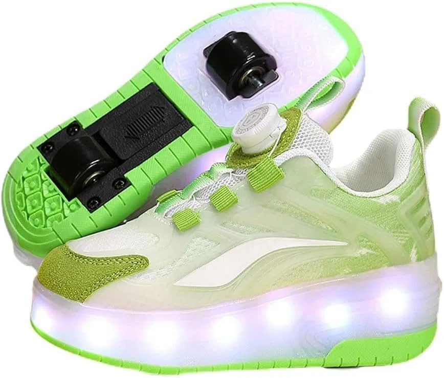 Детские роликовые кроссовки с выдвижными колесами ZYANLING, Green