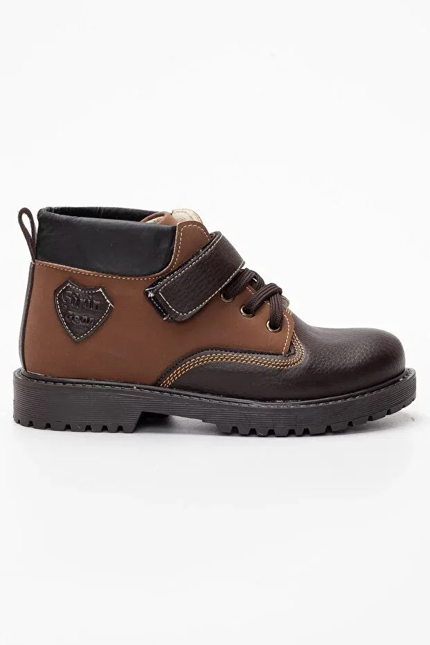 Детские ботинки для мальчиков ортопедические Şirin young orthopedic brown boy's flet boots Dilimler Ayakkabı, Brown — фото 2
