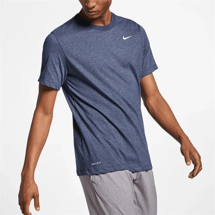 Футболка спортивная с принтом Nike Dri-FIT Tee Crew Solid, Цвет 473