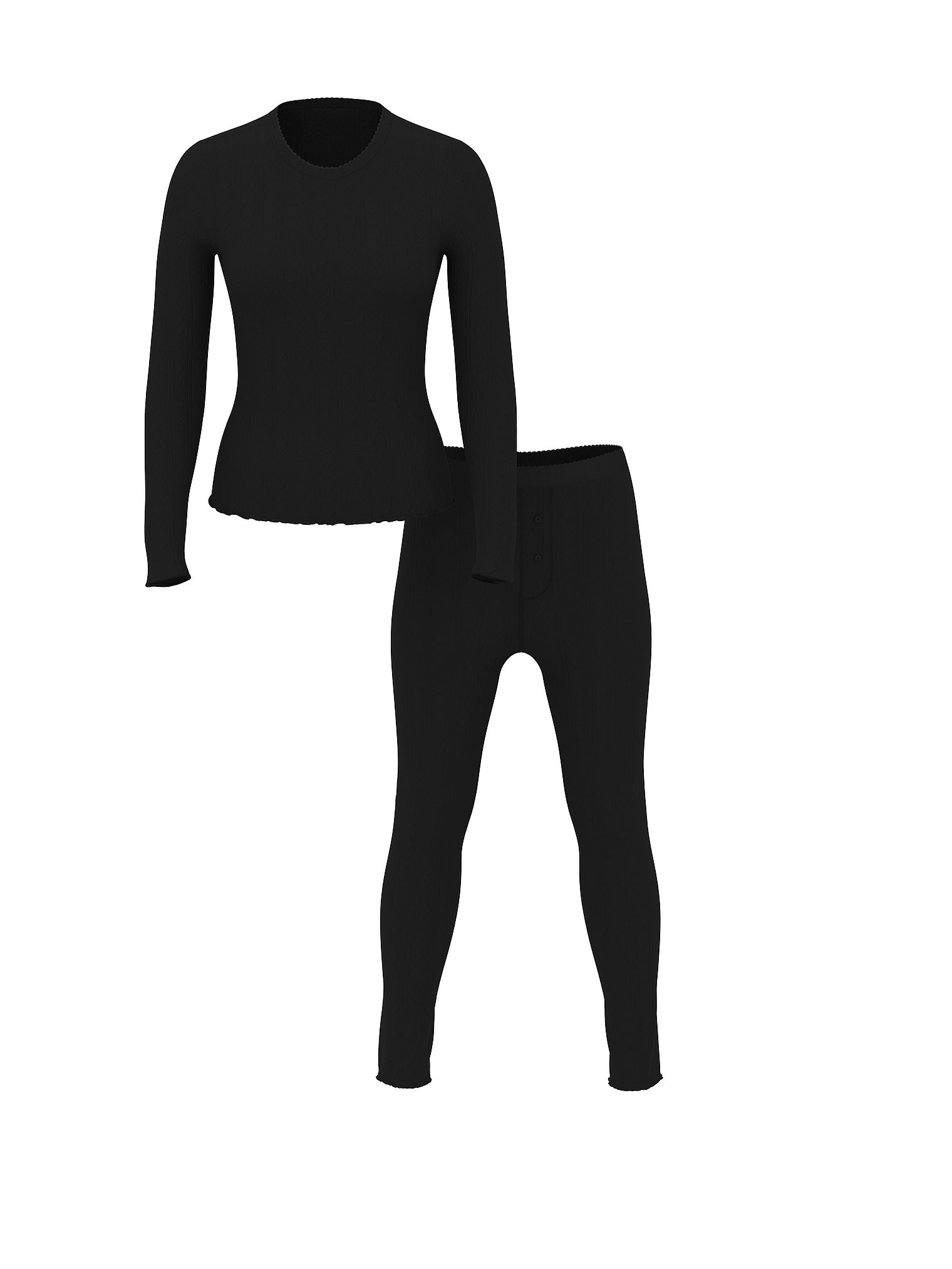 

Пижама Victoria's Secret Heart Pointelle Long, черный