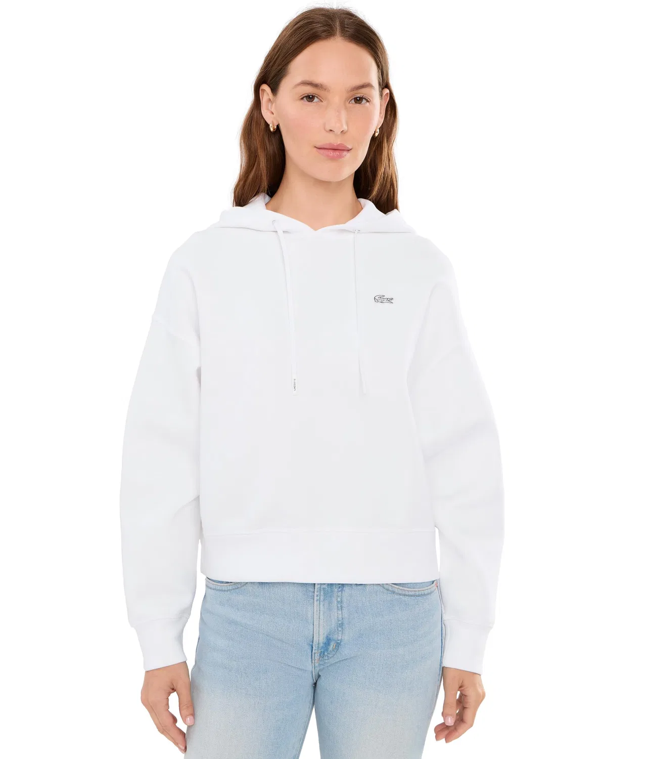 Толстовка с капюшоном свободного кроя и регулируемой посадкой Lacoste, White