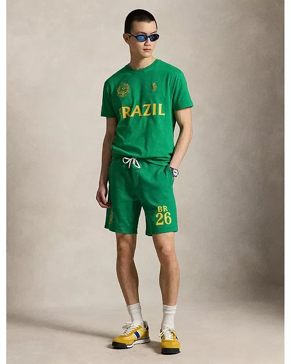 Мужская футболка с принтом Classic Fit Brazil T-Shirt Polo Ralph Lauren, зеленый — фото 2