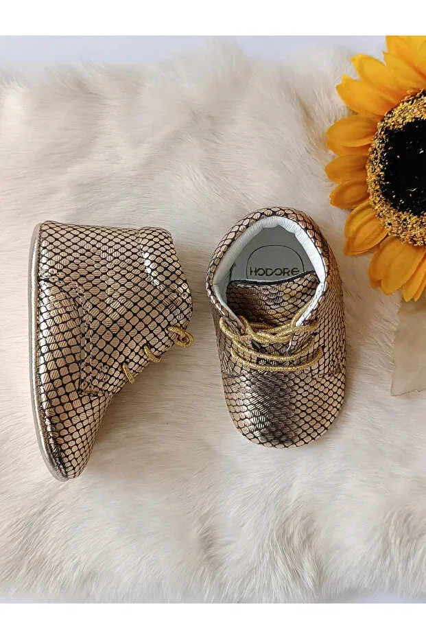 Детские ботиночки для малышей из натуральной кожи Gold Printed Hodore, Gold Printed — фото 2