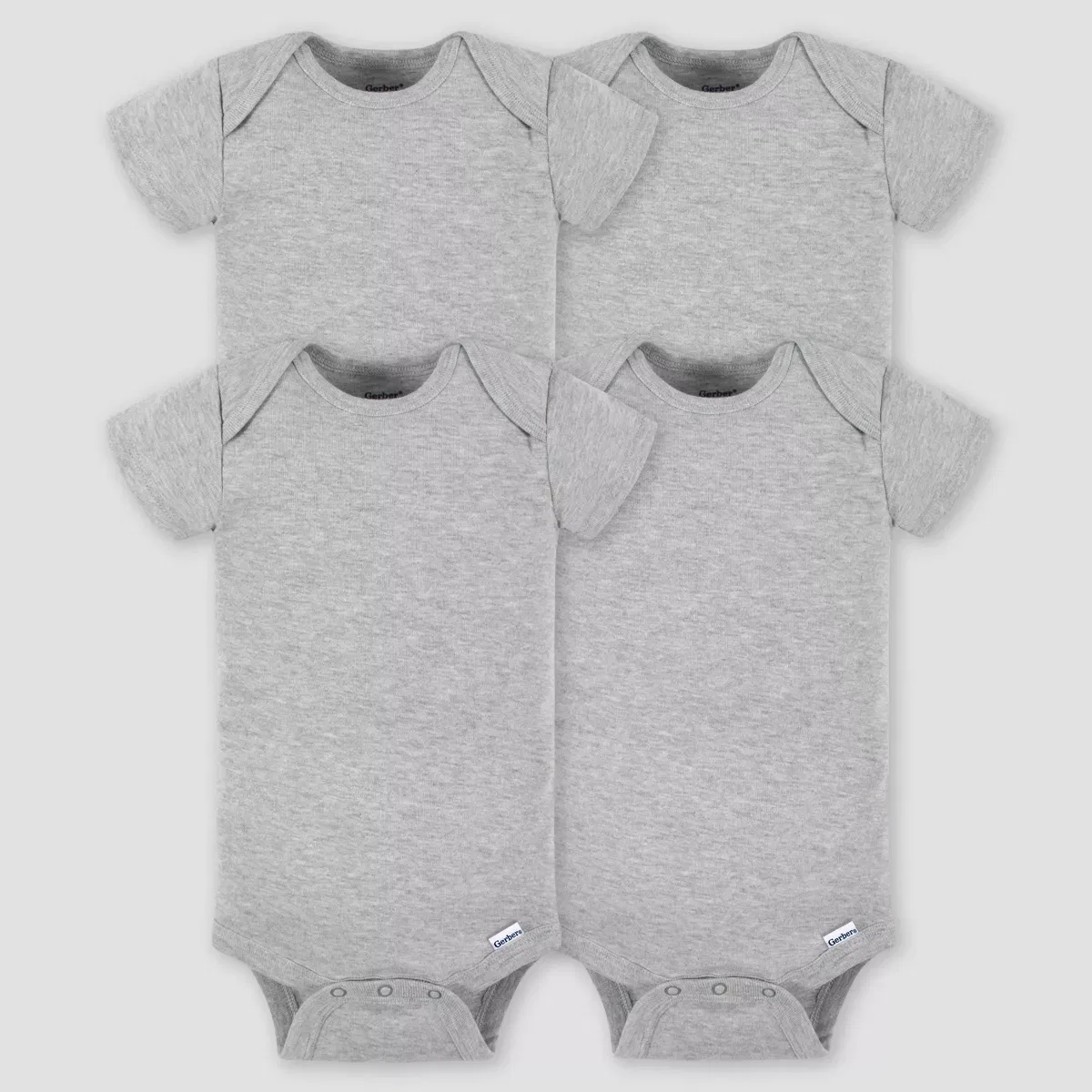 Детское боди для мальчиков с коротким рукавом хлопковое набор 4 штук NEWBORN, Gray