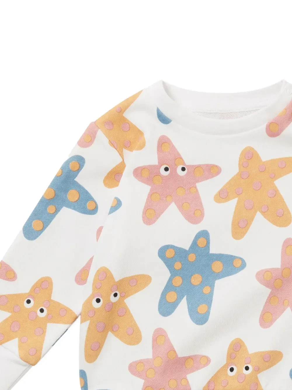 Свитшот с принтом морских звезд Stella McCartney Kids, белый — фото 3