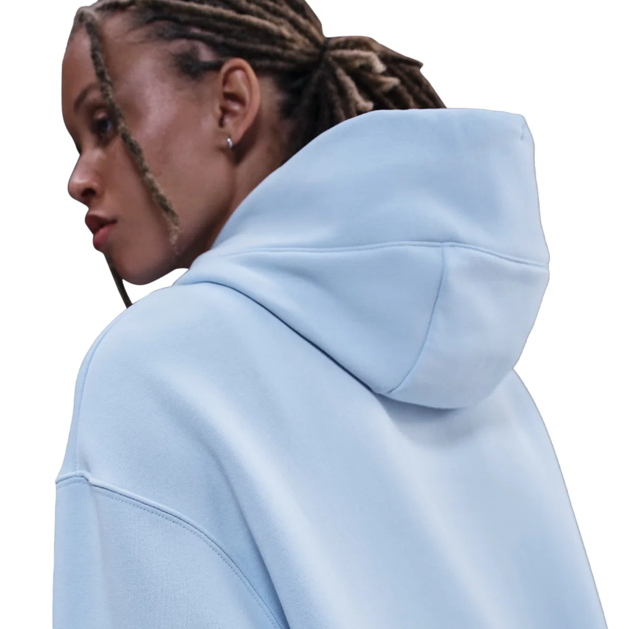 Женское худи Nike Style Fleece Pullover, цвет Sail/Celestine Blue — фото 2