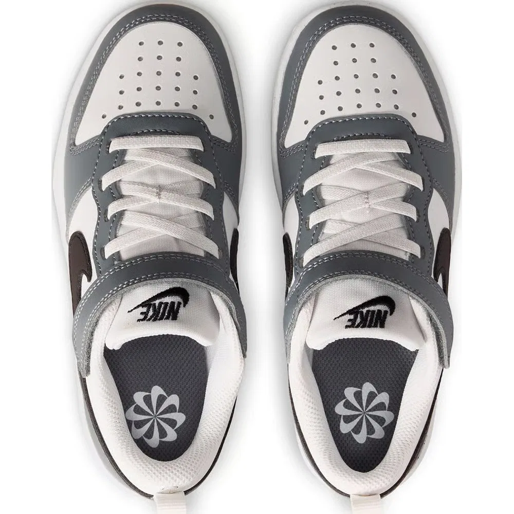 Детские низкие кроссовки Court Borough Recraft Nike, White/Black/Grey — фото 3
