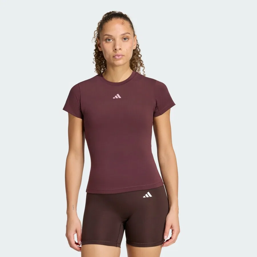Спортивная футболка ADIDAS PERFORMANCE Performance Shirt 'Studio' винно-красного цвета — фото 2