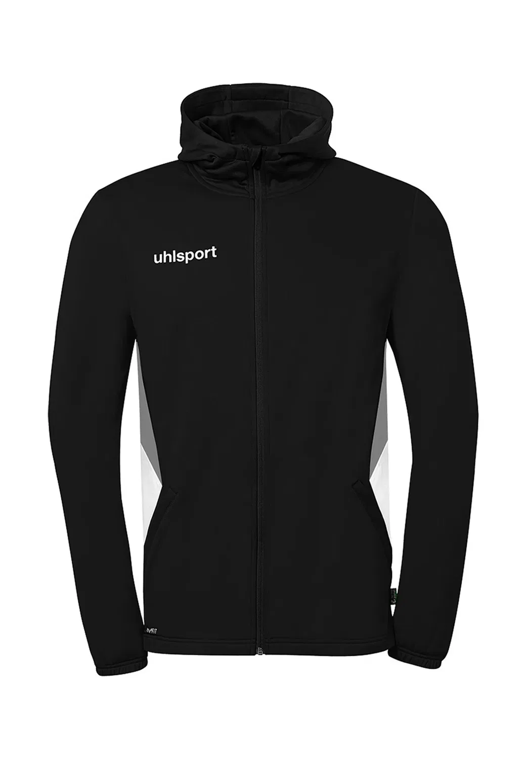 Trainingsjacke equipe 29 multi hood unisex - тренировочная куртка Uhlsport, Schwarz Weiß Steingrau