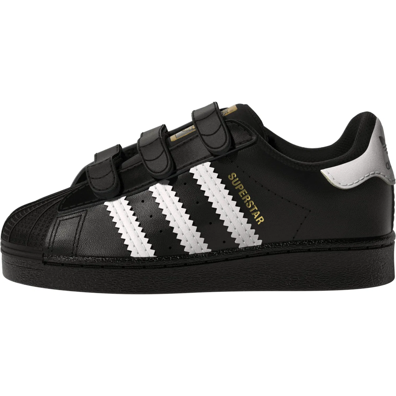 Детские кроссовки для мальчиков с липучками Superstar Cloudfoam Adidas Originals, Black White Black