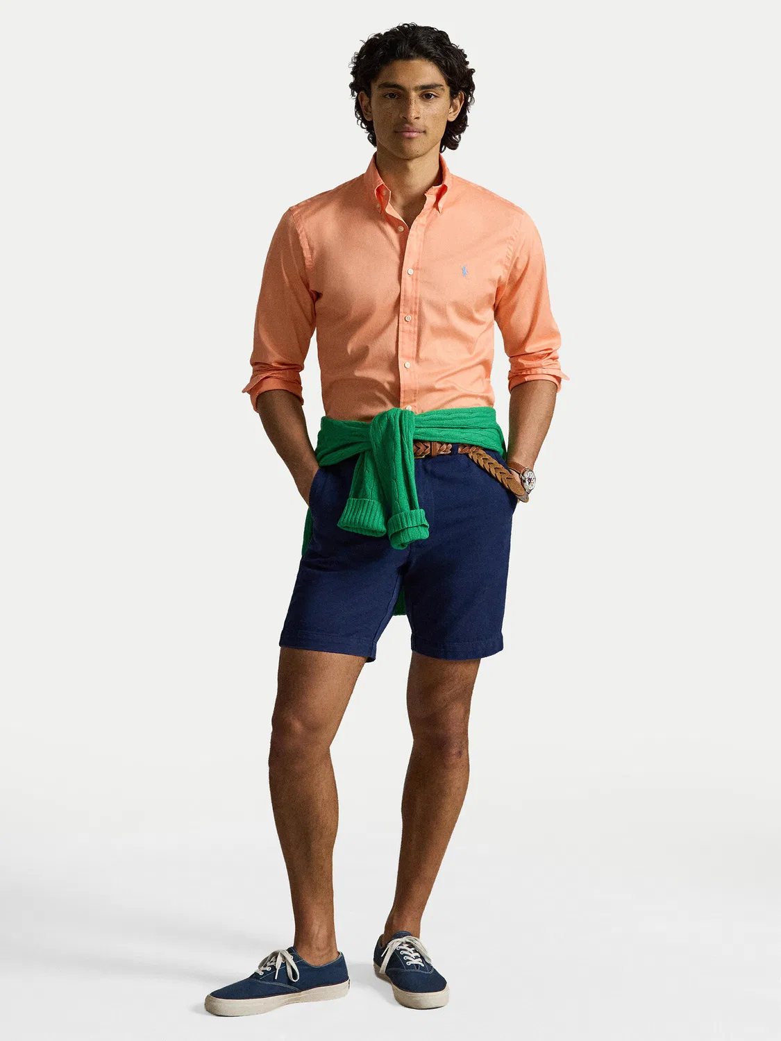 Мужская рубашка стандартного кроя Polo Ralph Lauren, светло-оранжевый — фото 2