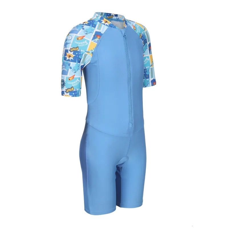 Детский купальник для девочек с принтом Forget Me Not Grass Blue/White DECATHLON, Forget-Me-Not Grass Blue/White — фото 4
