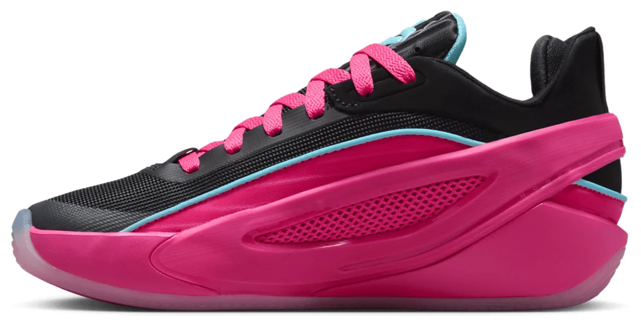 Детские баскетбольные кроссовки для мальчиков с амортизацией Zoom Air Jordan Luka 5, Pink Black — фото 2
