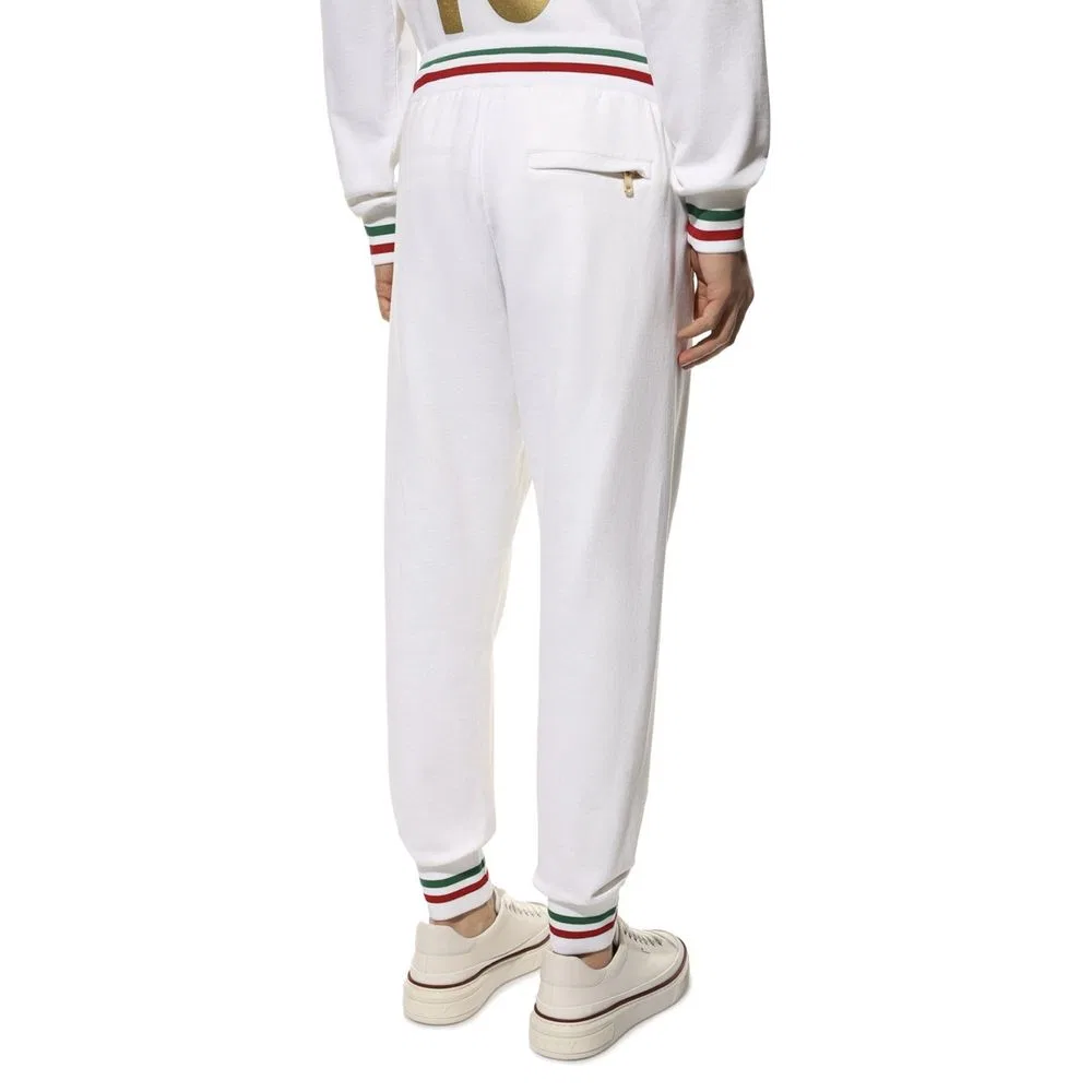 Мужские джоггеры хлопковые с логотипом Dolce & Gabbana, White — фото 3