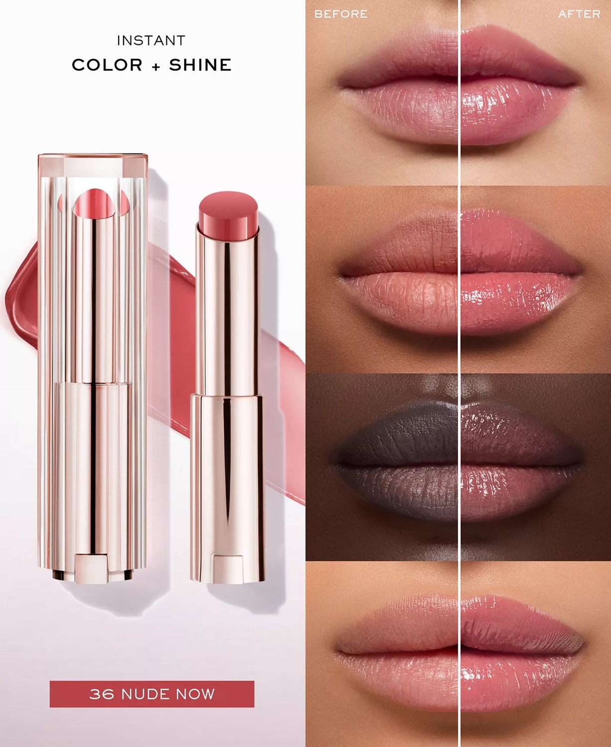 Увлажняющий бальзам для губ Lancome Lip Idole Squalane-12 Butterglow, 36 Nude Now, 3 г — фото 2