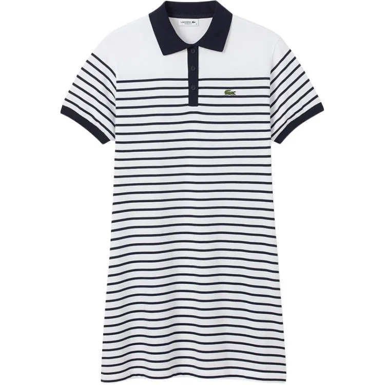 Платье LACOSTE Navy Blue/White Multicolor с коротким рукавом