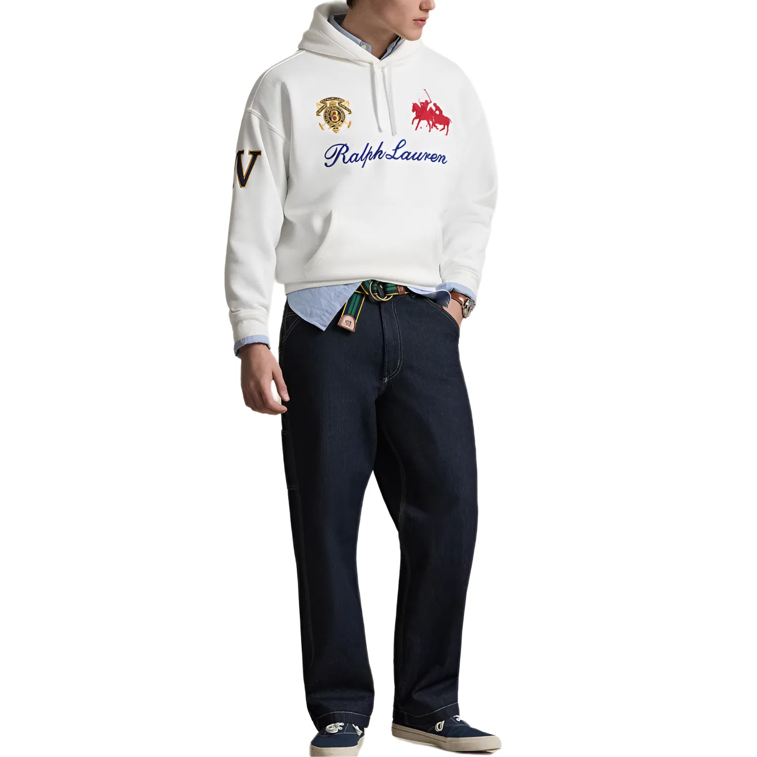 Свитшот свободного кроя, Polo Ralph Lauren, White — фото 3