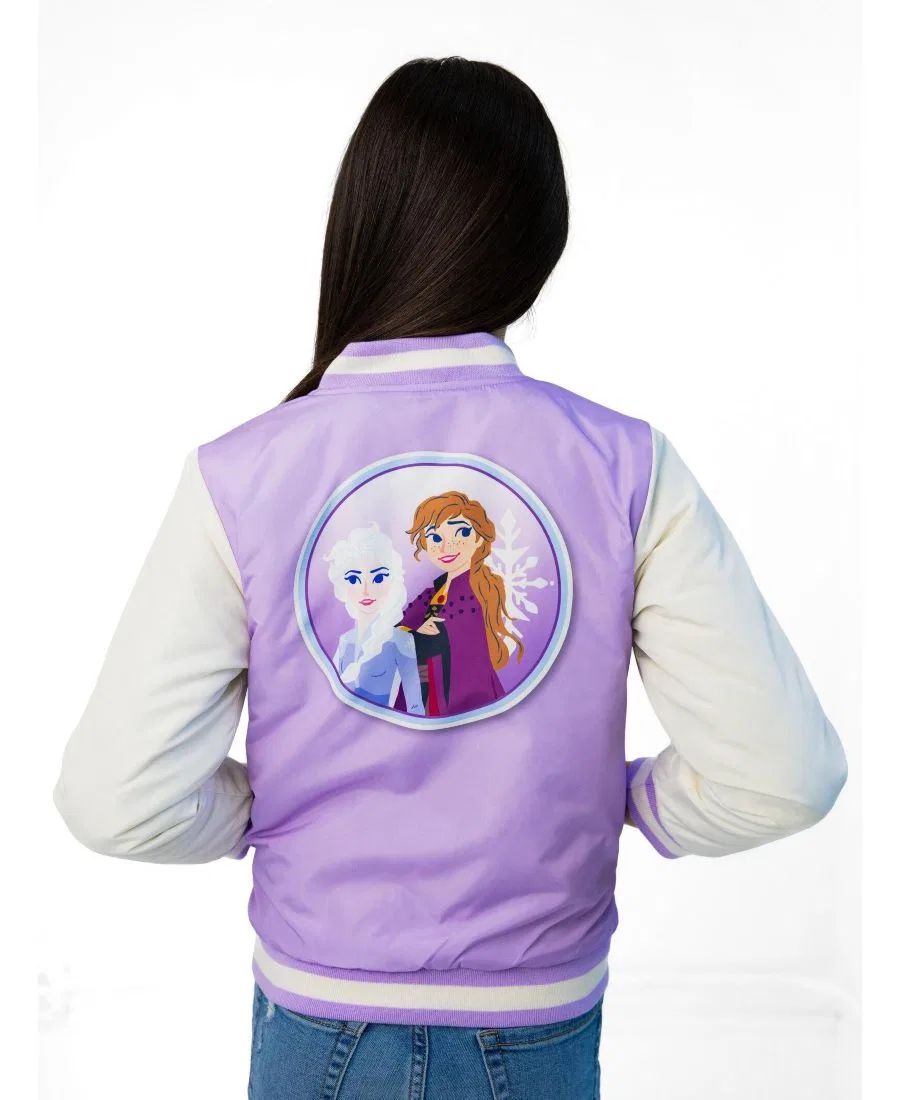 Детская куртка-бомбер Frozen Varsity Purple Lavender Anna Elsa, Lavender Anna Elsa — фото 3
