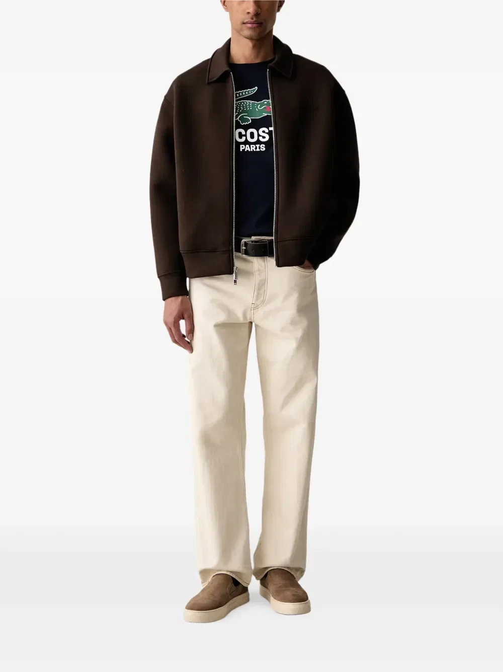 Хлопковая футболка с коротким рукавом и логотипом Lacoste, синий — фото 2