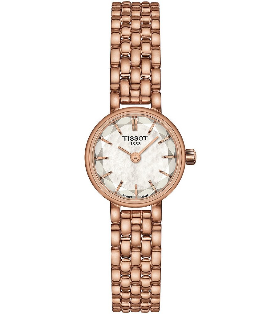 

Tissot - Женские милые кварцевые аналоговые часы с браслетом из нержавеющей стали цвета розового золота, розовый